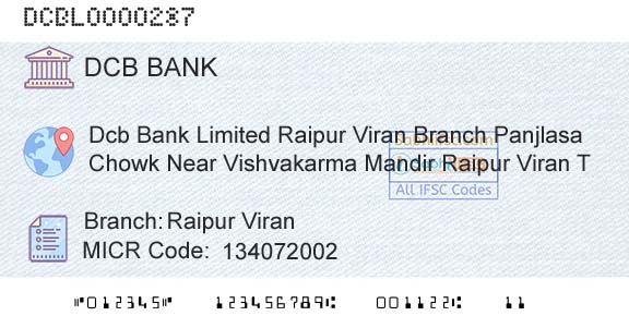 Dcb Bank Limited Raipur ViranBranch 