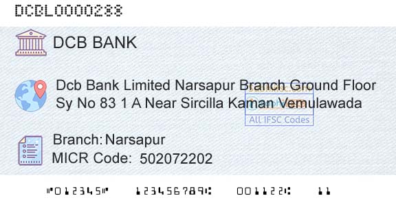 Dcb Bank Limited NarsapurBranch 