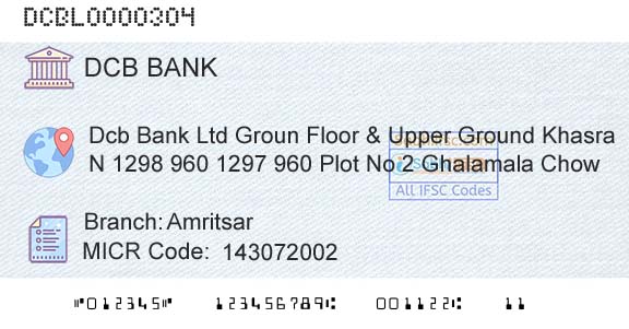 Dcb Bank Limited AmritsarBranch 