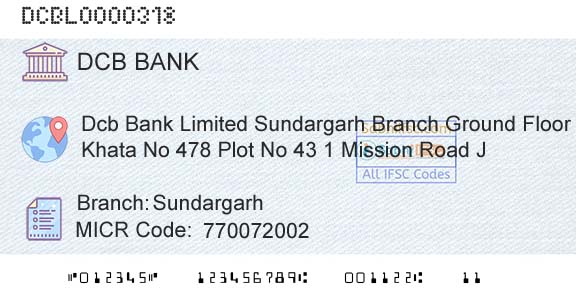 Dcb Bank Limited SundargarhBranch 