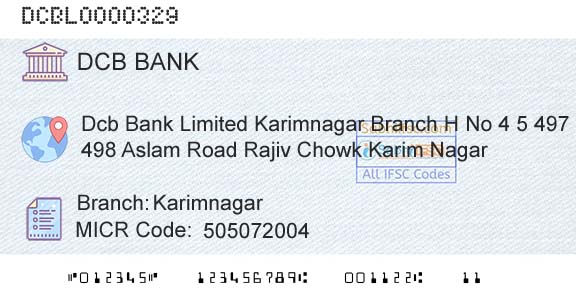 Dcb Bank Limited KarimnagarBranch 