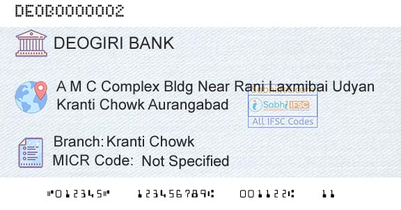 Deogiri Nagari Sahakari Bank Ltd Aurangabad Kranti ChowkBranch 
