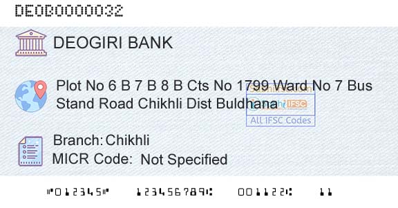 Deogiri Nagari Sahakari Bank Ltd Aurangabad ChikhliBranch 