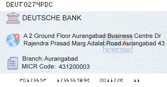 Deustche Bank AurangabadBranch 
