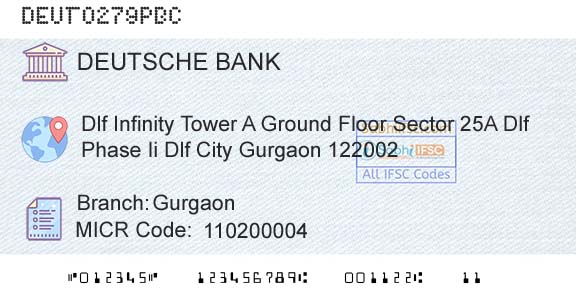 Deustche Bank GurgaonBranch 