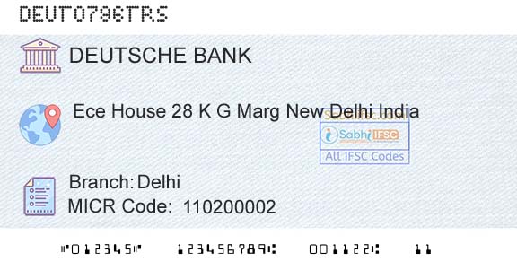 Deustche Bank DelhiBranch 