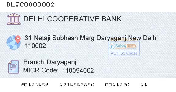 The Delhi State Cooperative Bank Limited DaryaganjBranch 