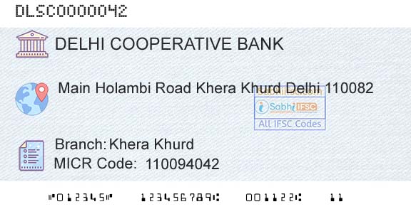The Delhi State Cooperative Bank Limited Khera KhurdBranch 