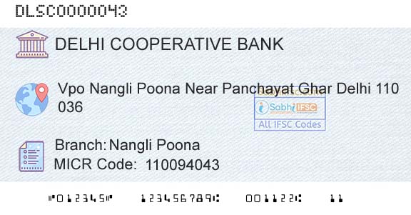 The Delhi State Cooperative Bank Limited Nangli PoonaBranch 