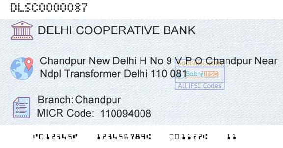 The Delhi State Cooperative Bank Limited ChandpurBranch 
