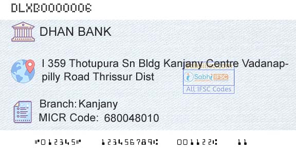 Dhanalakshmi Bank KanjanyBranch 
