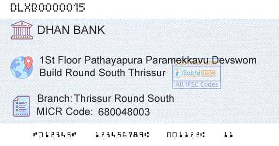 Dhanalakshmi Bank Thrissur Round SouthBranch 