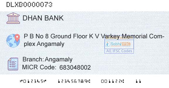 Dhanalakshmi Bank AngamalyBranch 