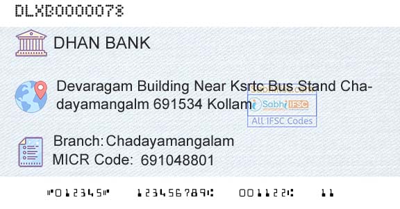 Dhanalakshmi Bank ChadayamangalamBranch 