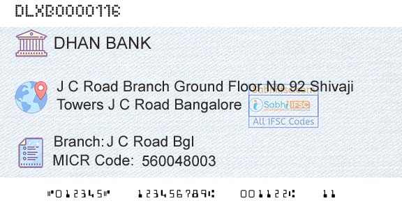 Dhanalakshmi Bank J C Road BglBranch 