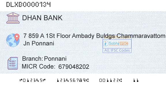 Dhanalakshmi Bank PonnaniBranch 