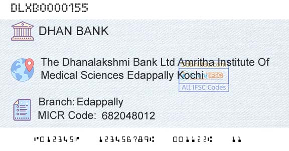Dhanalakshmi Bank EdappallyBranch 