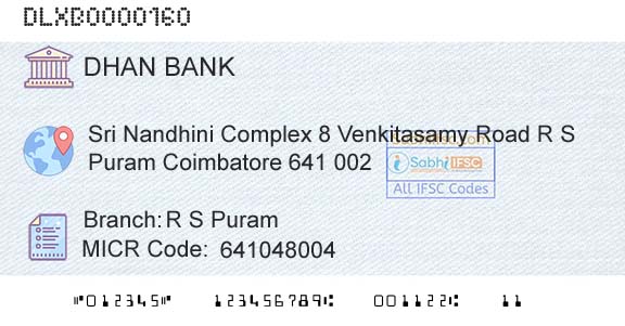 Dhanalakshmi Bank R S PuramBranch 