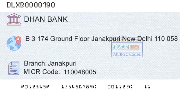 Dhanalakshmi Bank JanakpuriBranch 