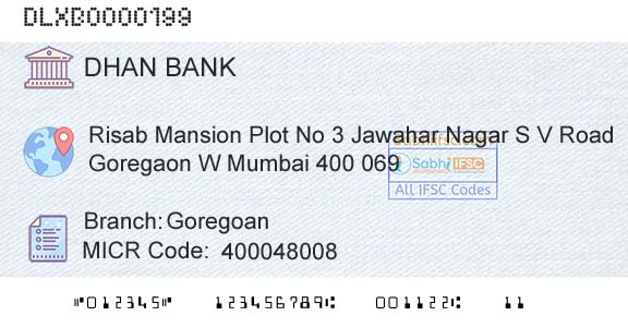 Dhanalakshmi Bank GoregoanBranch 