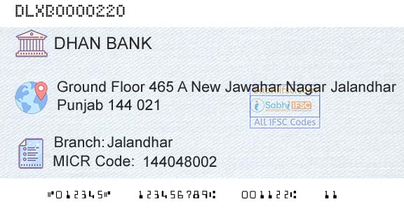 Dhanalakshmi Bank JalandharBranch 