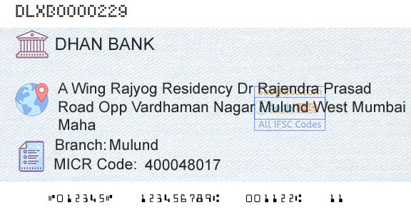 Dhanalakshmi Bank MulundBranch 