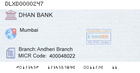 Dhanalakshmi Bank Andheri BranchBranch 