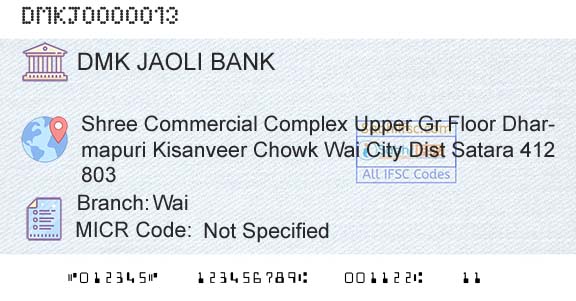 Dmk Jaoli Bank WaiBranch 