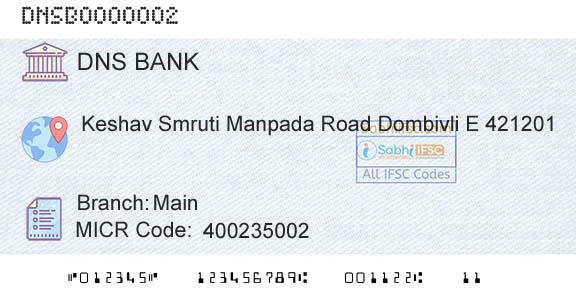 Dombivli Nagari Sahakari Bank Limited MainBranch 