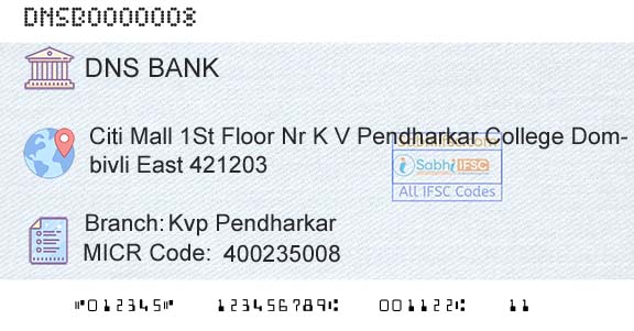 Dombivli Nagari Sahakari Bank Limited Kvp Pendharkar Branch 