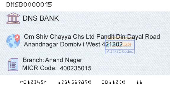 Dombivli Nagari Sahakari Bank Limited Anand NagarBranch 