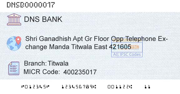 Dombivli Nagari Sahakari Bank Limited TitwalaBranch 