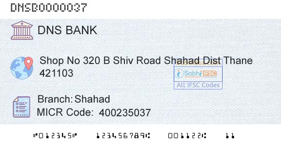 Dombivli Nagari Sahakari Bank Limited ShahadBranch 