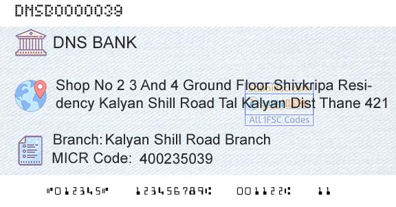Dombivli Nagari Sahakari Bank Limited Kalyan Shill Road BranchBranch 
