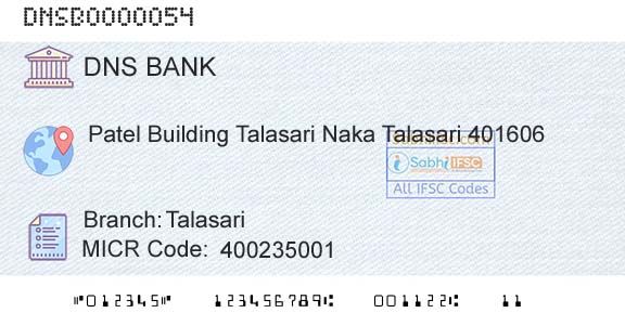 Dombivli Nagari Sahakari Bank Limited TalasariBranch 