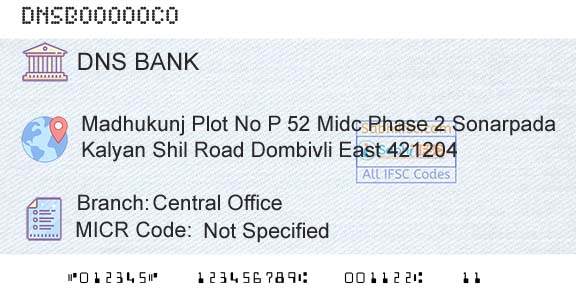 Dombivli Nagari Sahakari Bank Limited Central OfficeBranch 