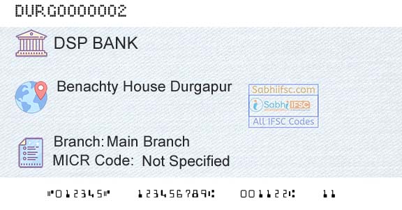 Durgapur Steel Peoples Co Operative Bank Ltd Main BranchBranch 