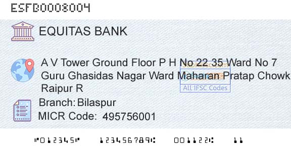 Equitas Small Finance Bank Limited BilaspurBranch 