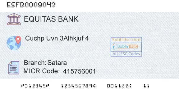 Equitas Small Finance Bank Limited SataraBranch 
