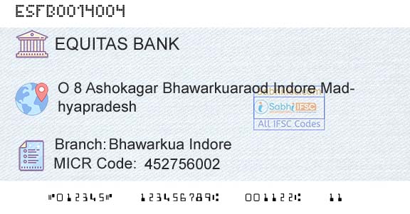 Equitas Small Finance Bank Limited Bhawarkua IndoreBranch 