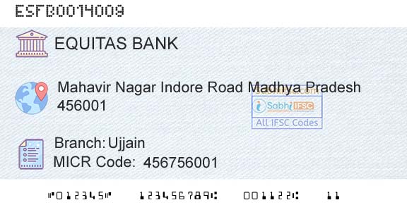 Equitas Small Finance Bank Limited UjjainBranch 