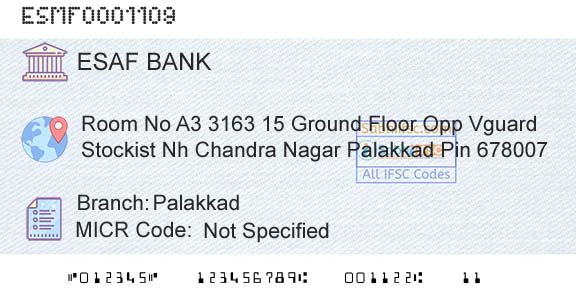 Esaf Small Finance Bank Limited PalakkadBranch 