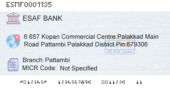 Esaf Small Finance Bank Limited PattambiBranch 
