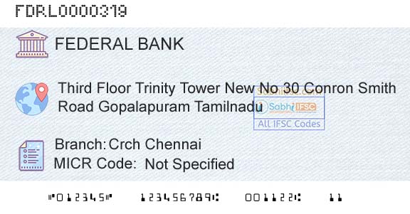 Federal Bank Crch ChennaiBranch 