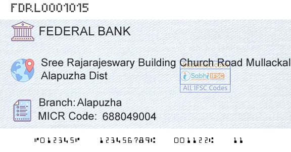 Federal Bank AlapuzhaBranch 