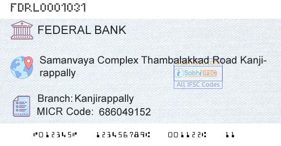 Federal Bank KanjirappallyBranch 