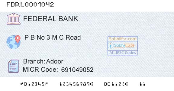 Federal Bank AdoorBranch 