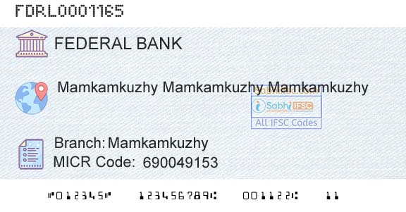 Federal Bank MamkamkuzhyBranch 