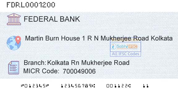 Federal Bank Kolkata Rn Mukherjee RoadBranch 