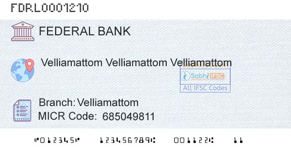 Federal Bank VelliamattomBranch 